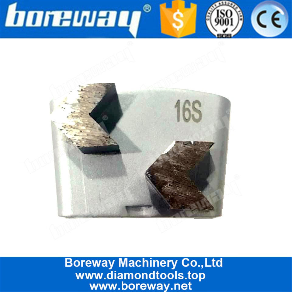 Double Arrow Segments HTC Diamond Floor Grinding Blades With Super Soft Bond