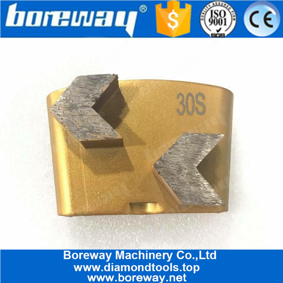Double Arrow Segments HTC Diamond Floor Grinding Blades With Super Soft Bond