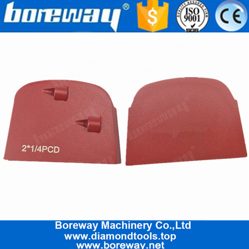 Doppelte Viertel PKD Lavina PKD Diamantschleifschuhe zum Entfernen von Epoxidkleber-Betonbeschichtungen