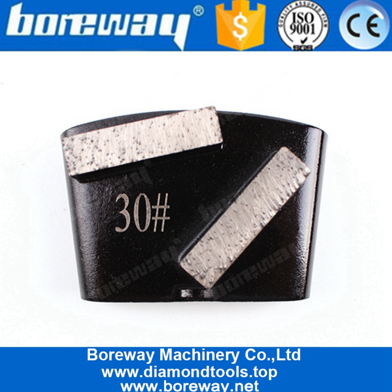 Double Segments EZ Change HTC Diamond Grinding Shoes For Concrete