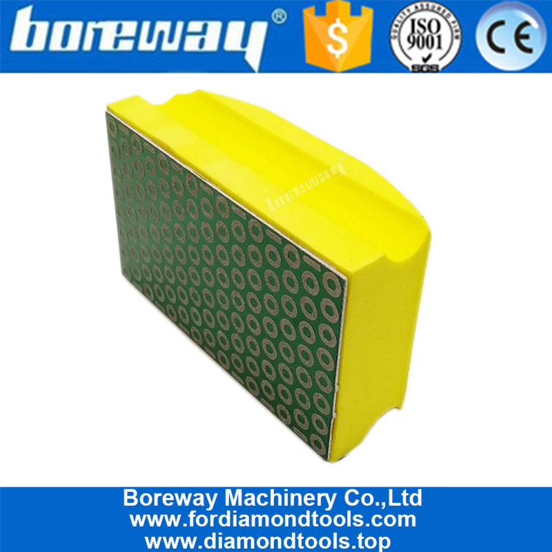 Electroplated Diamond Hand Pads For Stone And Concrete Polishing 90X55MM #400 Foam hand pad factory price