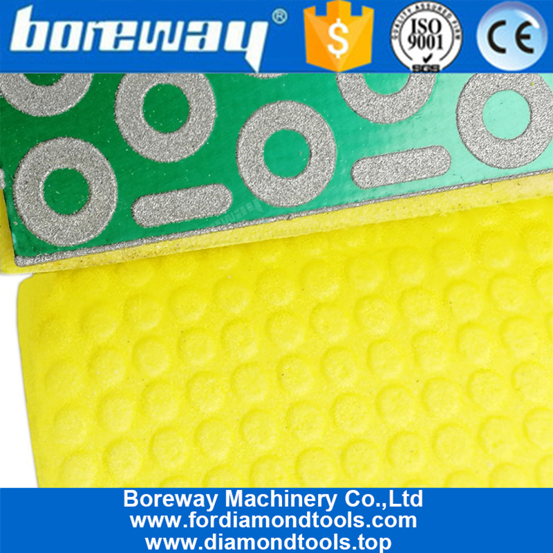 Electroplated Diamond Hand Pads For Stone And Concrete Polishing 90X55MM #400 Foam hand pad factory price