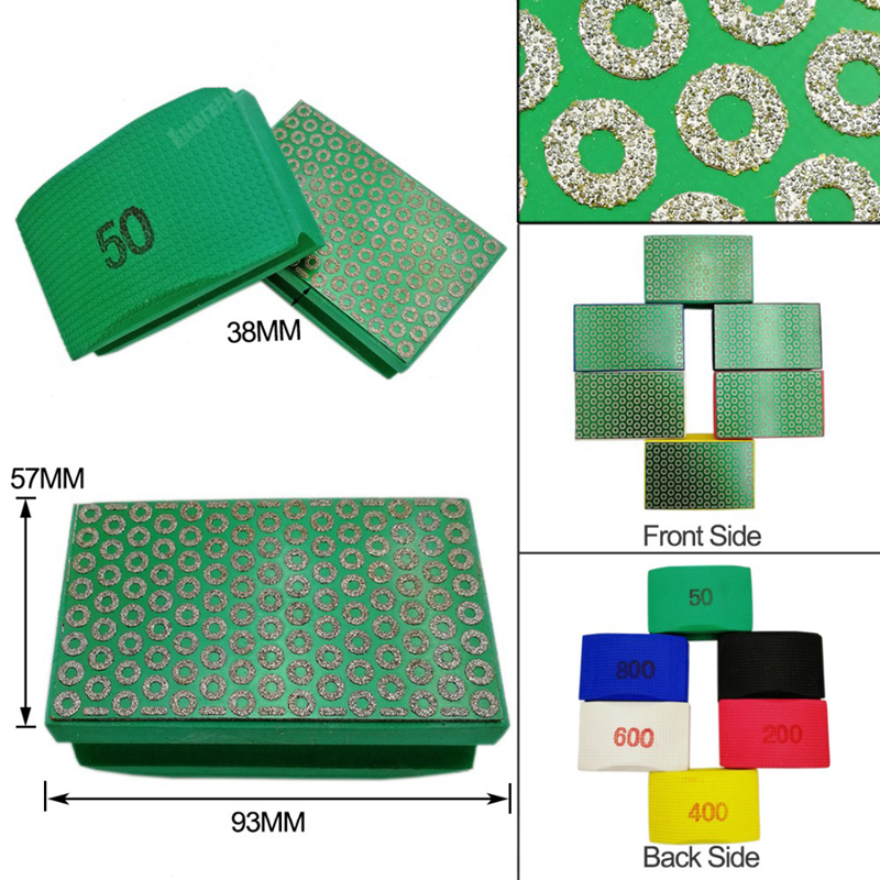 Electroplated Diamond Hand Pads For Stone And Concrete Polishing 90X55MM #400 Foam hand pad factory price