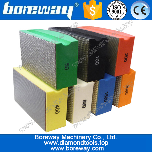 Electroplating diamond hand held polishing pad for stone,diamond sanding block