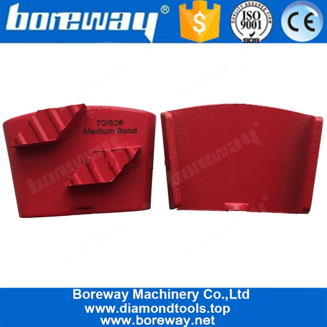 HTC EZ Change Concrete Grinding Shoes With Double Rhombus  Diamond Segments For Rough Concrete Floor