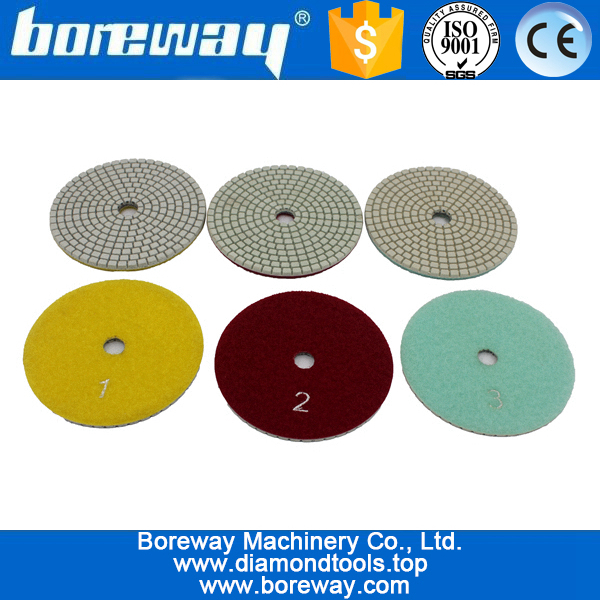 석영 연마 용 고광택 3 단계 건식 및 습식 다이아몬드 연마 패드