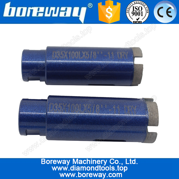 Alta qualità D35 * saldatura uso a secco trapano foretti diamantati per granito di perforazione del laser di 100 L * 5/8"-11