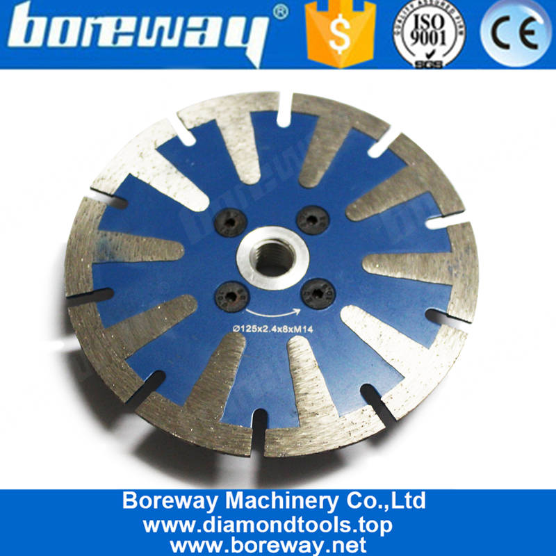 Manufacturer Supply 125mm Diamond Granite Cutting Saw Blade Concrete Cutting Disc by T Segment Protective Teeth
