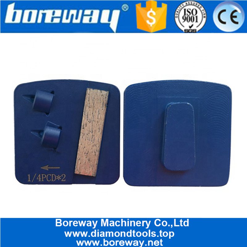 Redi Lock Diamond Grinding Block With Sharp Segment Two PCD For Epoxy Glue Coating Removing