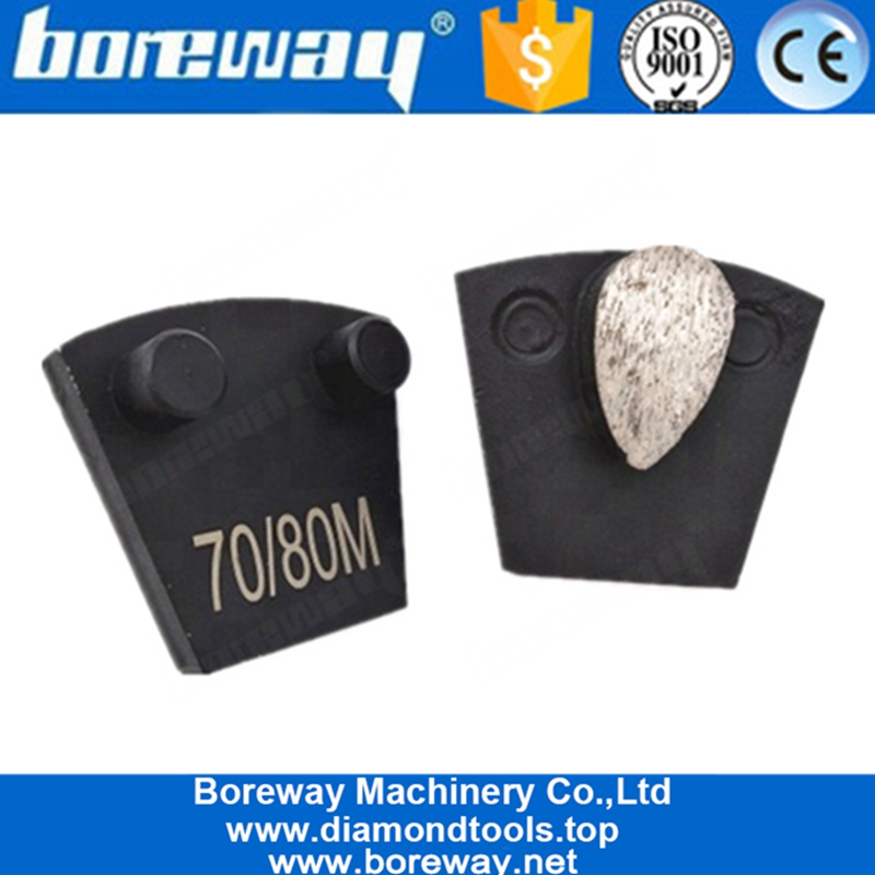 कंक्रीट और पत्थर के फर्श के लिए सिंगल ओवल सेगमेंट दो पिन डायमंड कंक्रीट पीस उपकरण