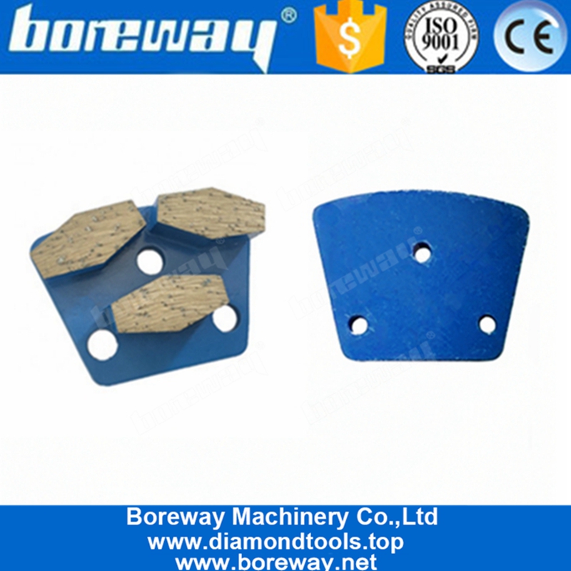 तीन खंडों के साथ सुपर लंबे पीसने वाला जीवन ट्रेपोजॉइड पीस उपकरण कंक्रीट पीस पैड