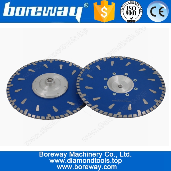 Supply Turbo Wave Raindrop Segment Disc Cutting Blade Granite With Flange D230*7*3*70mm