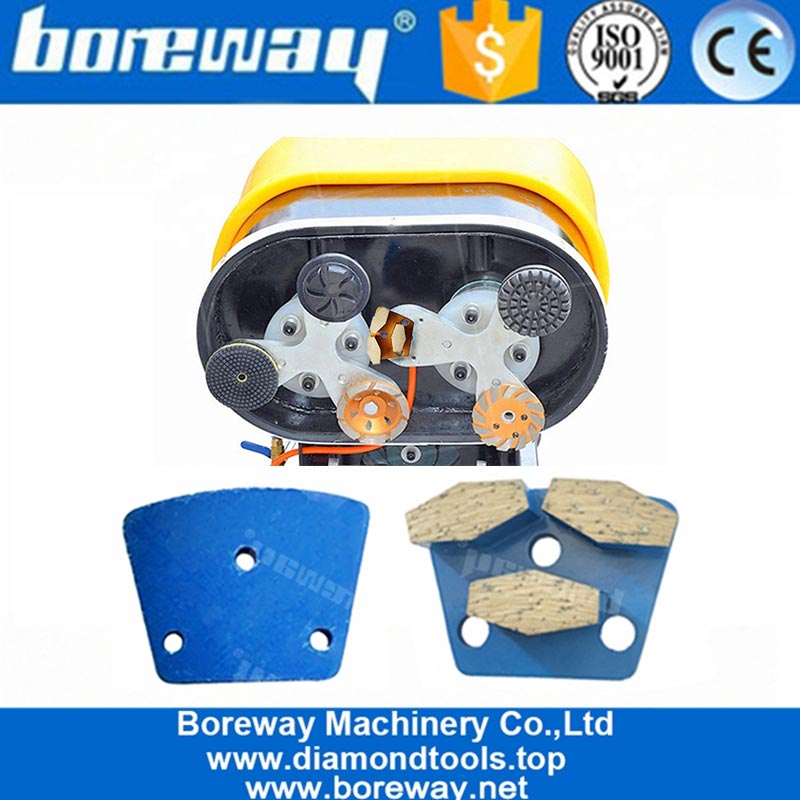 クイック接続研削盤サプライヤーのための3つの六角形セグメント台形コンクリート金属結合研削パッドツール