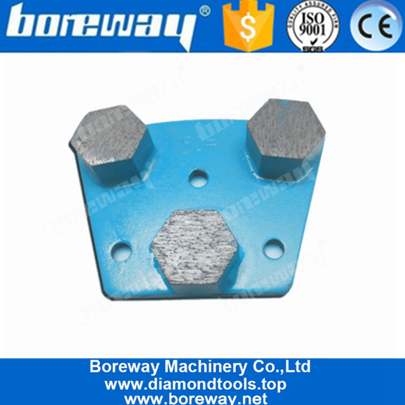 Three Hexagon Segments Top Quality Diamond Trapezoid Grinding Shoes For Coating Removal
