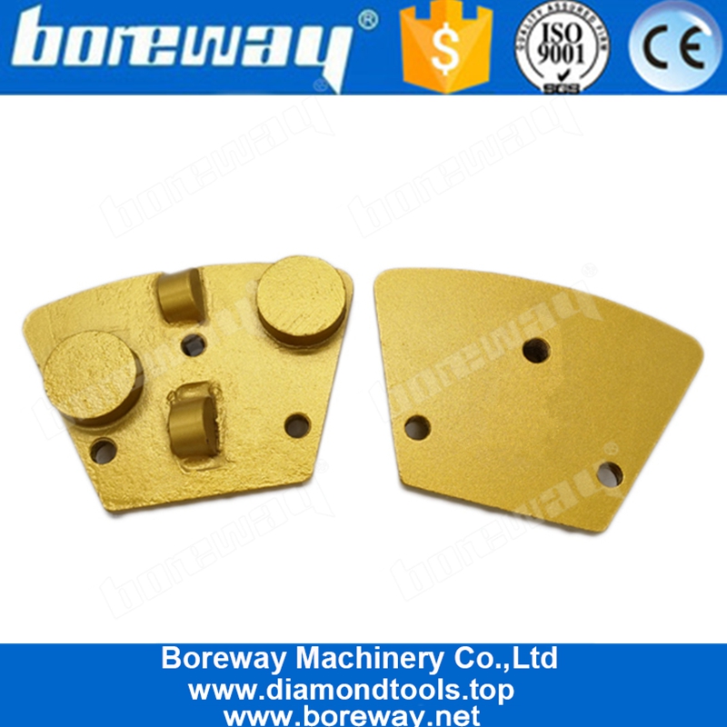 Three Holes Aggressive Fast Working Trapezoid Diamond Blank PCD Grinding Shoes For Concrete Floor