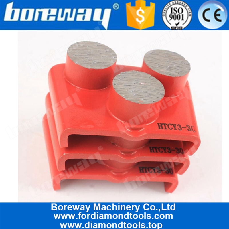 कंक्रीट फर्श के लिए डायमंड पीस प्लेट्स के साथ तीन गोल खंड HTC पीस पैड