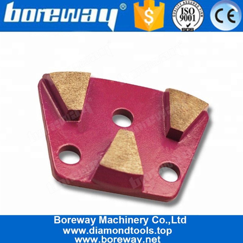 3 खंड M6 थ्रेड के साथ तीन सेगमेंट मेटल बॉन्ड डायमंड पीस जूते