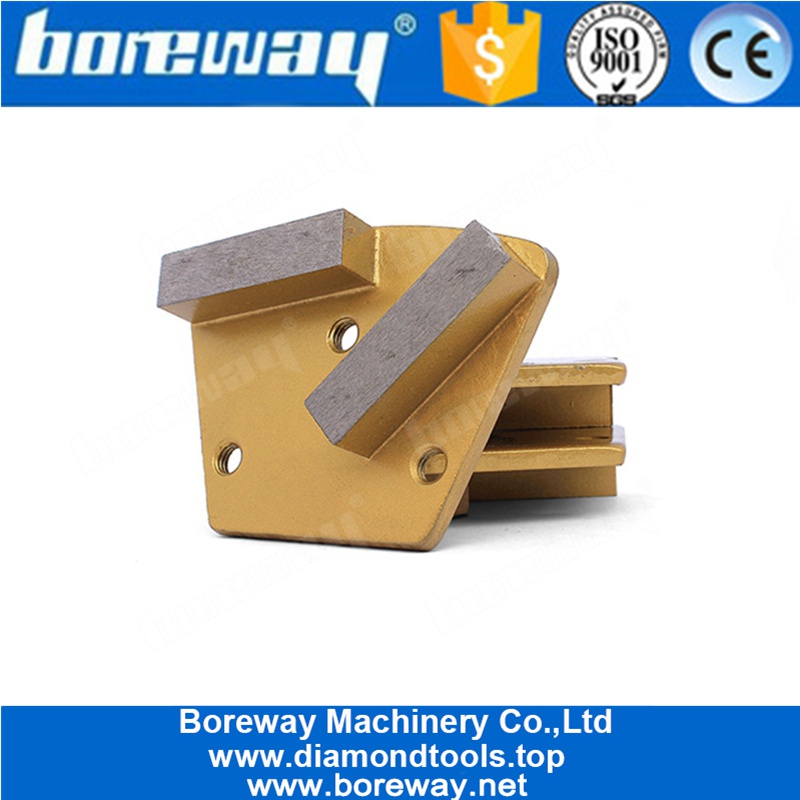 Trapezoid Metal Diamond Grinding Disc 400 Grit 2 Bar Segments Magnetic Plate For Floor Grinder