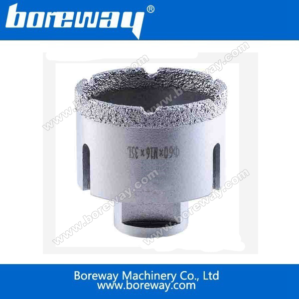 Vacuum brazed wet and dry core bit