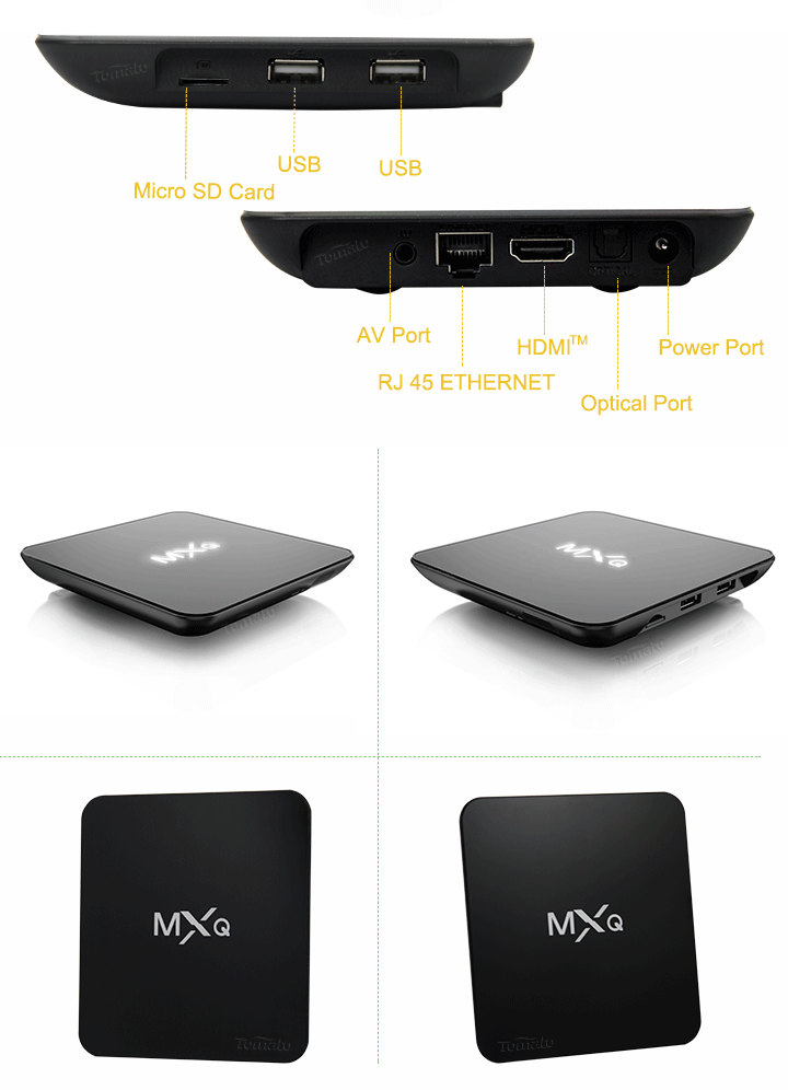 Android TV Box Quad Core S905 Chipset 1G RAM 8G ROM Android 5.1 Amlogic S905 Quad-Core 64-bit Cortex-A53 up to 2.0GHz G9C