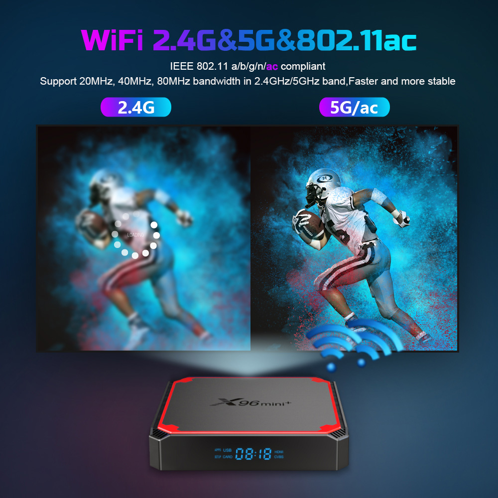 Newest Chinpset Amlogic S905W4 Android 9.0 Quad Core TV Box with Amlogic Dual Band WiFi