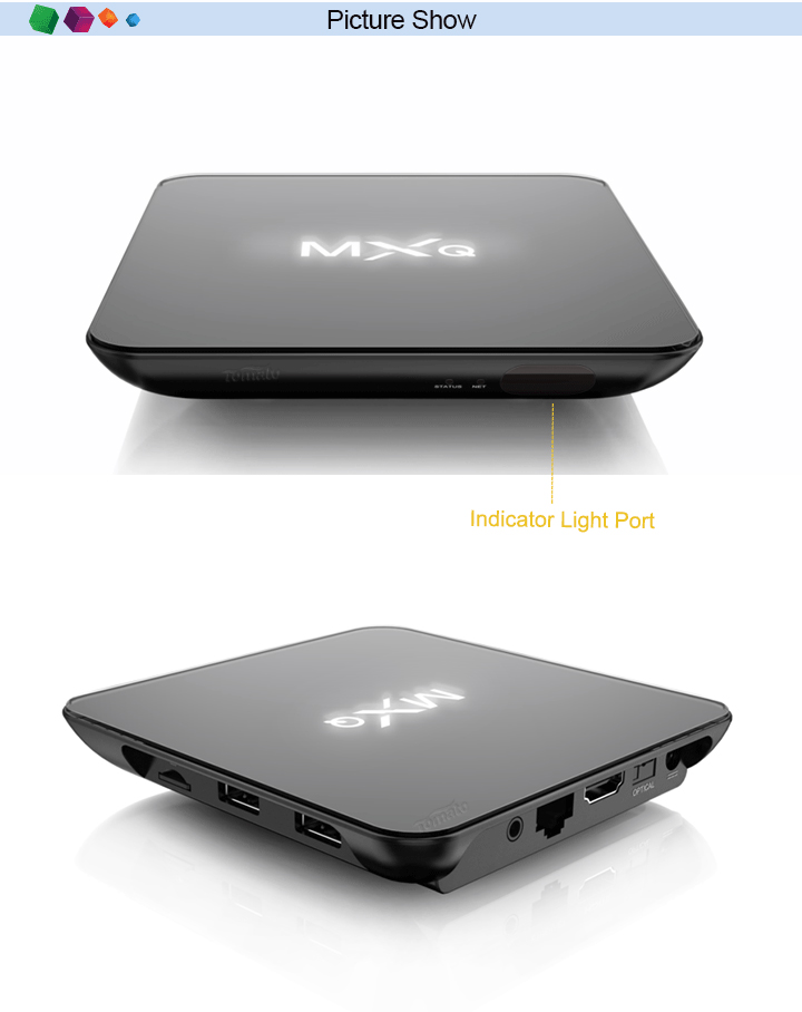 Android TV Box Quad Core S905 Chipset 1G RAM 8G ROM Android 5.1 Amlogic S905 Quad-Core 64-bit Cortex-A53 up to 2.0GHz G9C