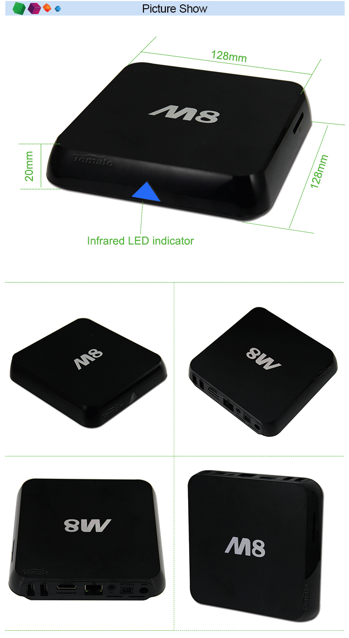 Amlogic Quad Core 4K Media Player S802 Android 4.4 KitKat 4K Media Player Support HDMI-CEC Function