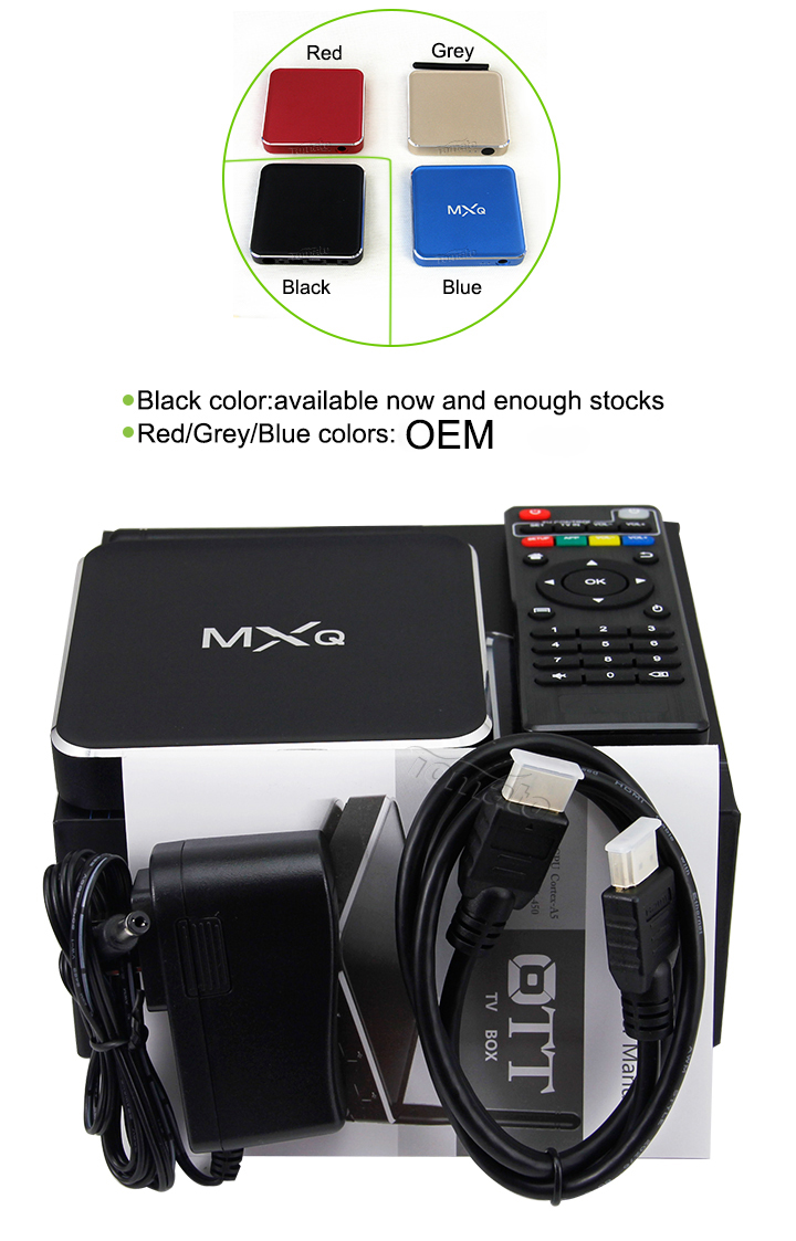 Android TV Box Aluminum Alloy Casing XBMC H.265 decoding MXQ2 Android 4.4 TV Box MXQ2