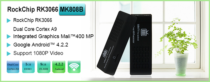 Android TV Box RK3066 dual core android media tv stick with miracast wifi MK808B