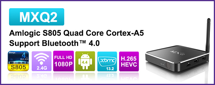 Android TV Box Aluminum Alloy Casing XBMC H.265 decoding MXQ2 Android 4.4 TV Box MXQ2