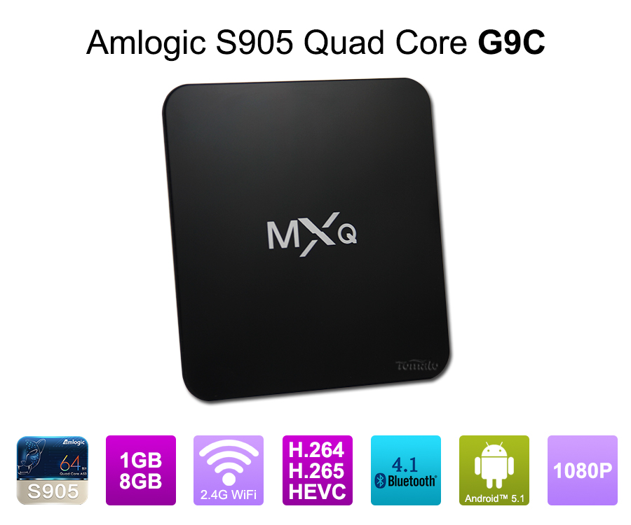 2016最新型号电视盒S905 Quad Core 4K Android 5.1电视盒支持H.265 G9C流电视盒