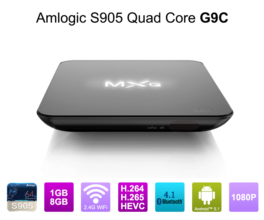 2016最新型号电视盒S905 Quad Core 4K Android 5.1电视盒支持H.265 G9C流电视盒