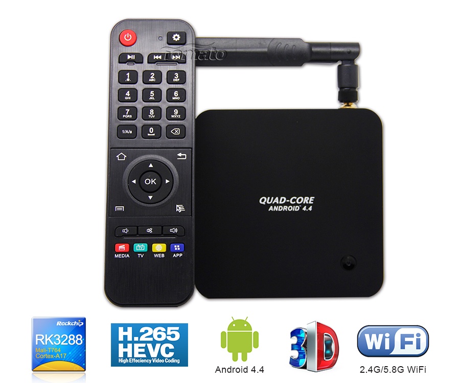 4K Media Player Rockchip 3288 Quad-Core Android 4.4 TV Box