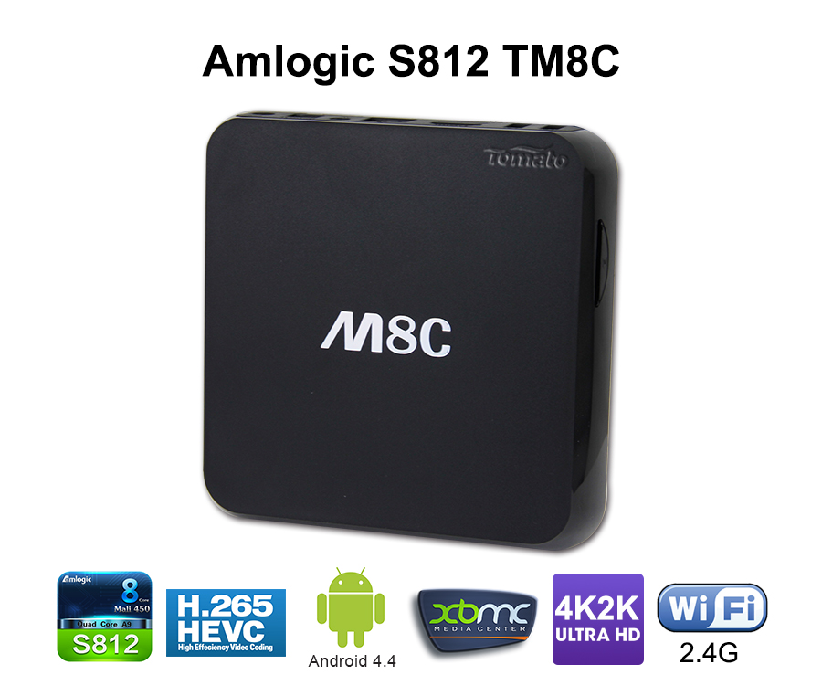 Android 4.4 Smart TV Box Amlogic S812 Quad Core พร้อมบลูทู ธ 4.0 รองรับ UHD 4K H.265 TM8C