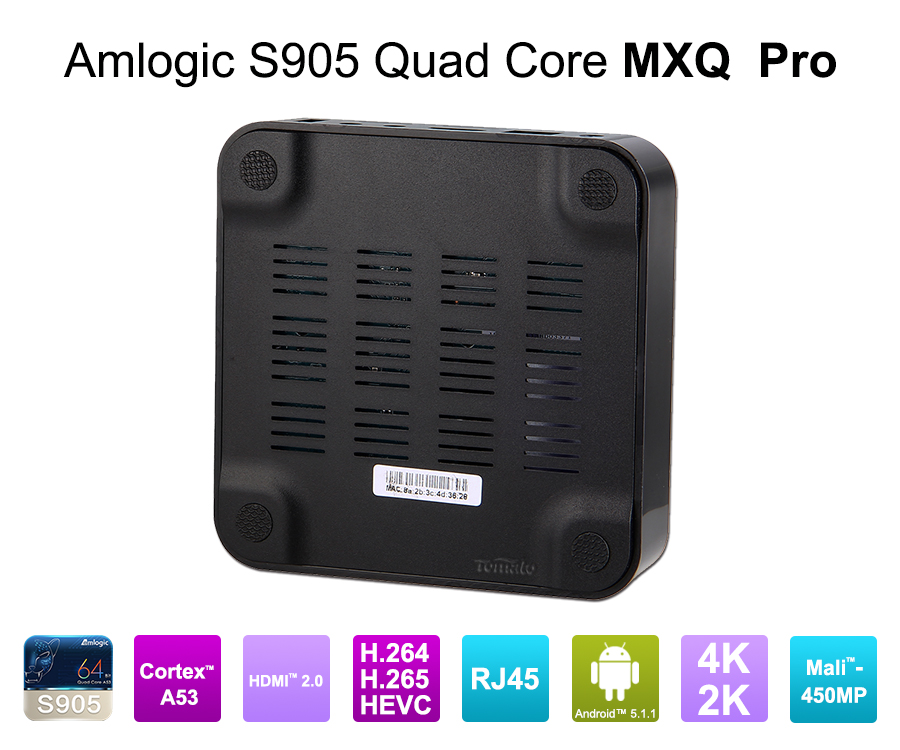 Android 5.1 AMLOGIC S905 Quad Core Full Full HD Media Player 1080p Android TV Box Kodi16.0 Quad Core Box Mxq Pro