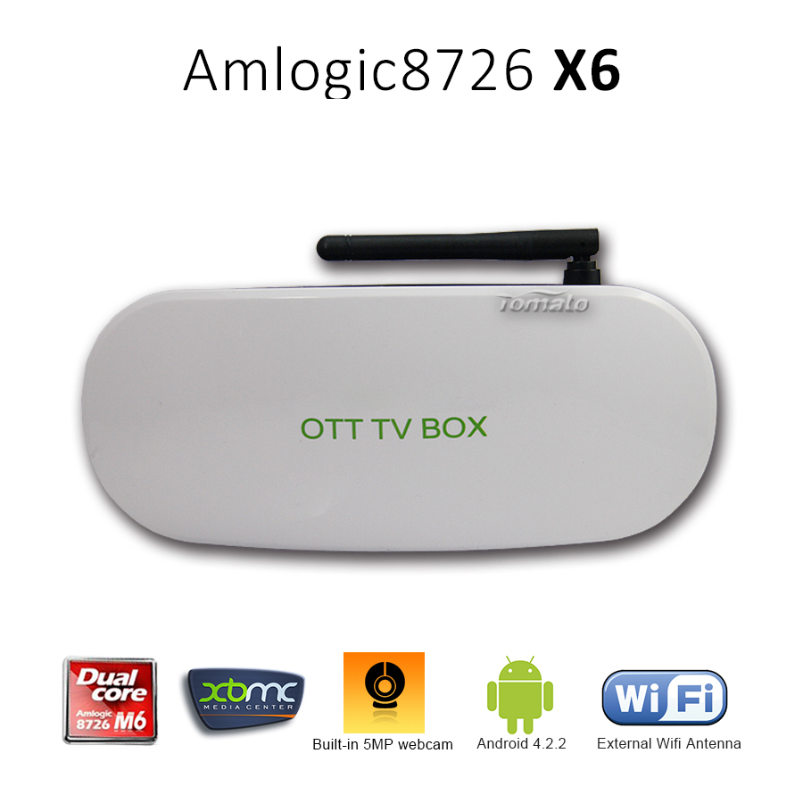 Full HD Media Player Dual Core Amlogic 8726 Cortex A9 TV Box X6