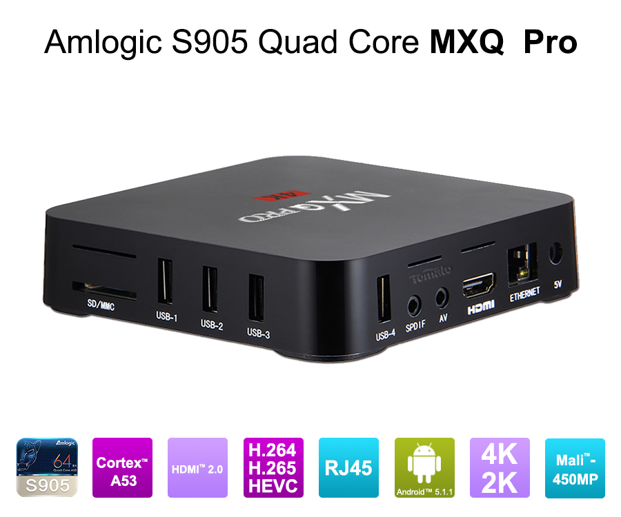 MXQ PRO Android TV Box Android5.1.1 64-bit Support 4K*2K