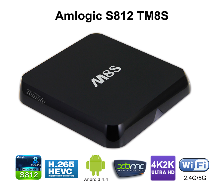Dört Çekirdek TV Kutusu Amlogic S812 Çift Band Wifi Android TV Kutusu TM8S