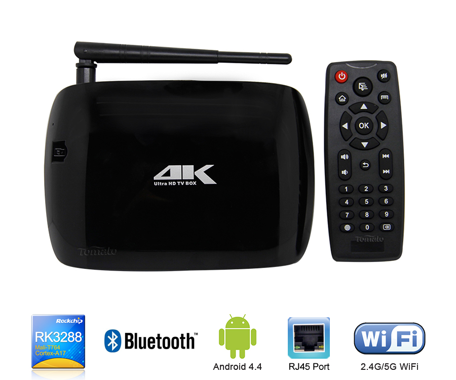 Quad Core TV Box RK3288 1.8GHz Cortex-A17 With External Antenna