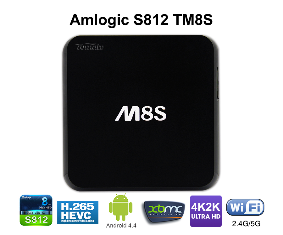 Smart Android TV Box Amlogic S812 Quad Core Cortex-A9r4 2.0GHz Android 4.4 KitKat TM8S