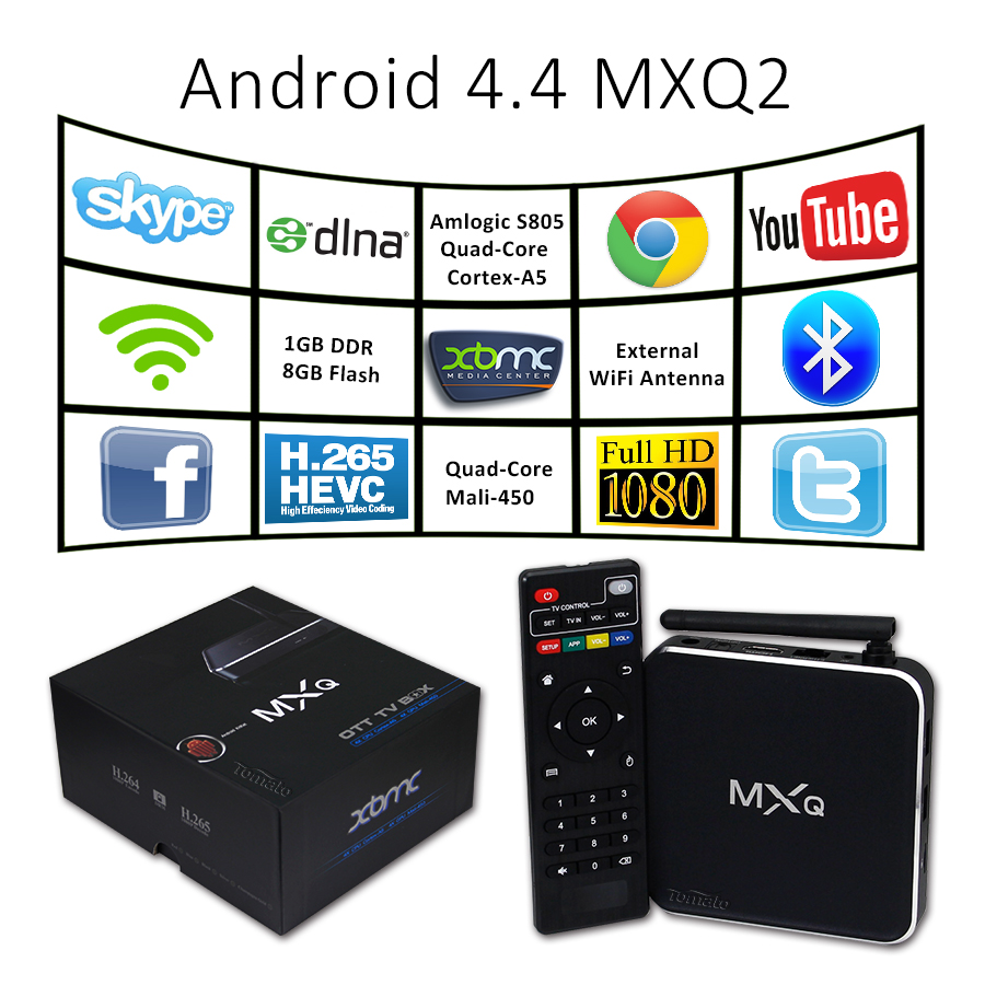 Smart Android TV Box Google Android 4.4 XBMC Streaming Player MXQ2