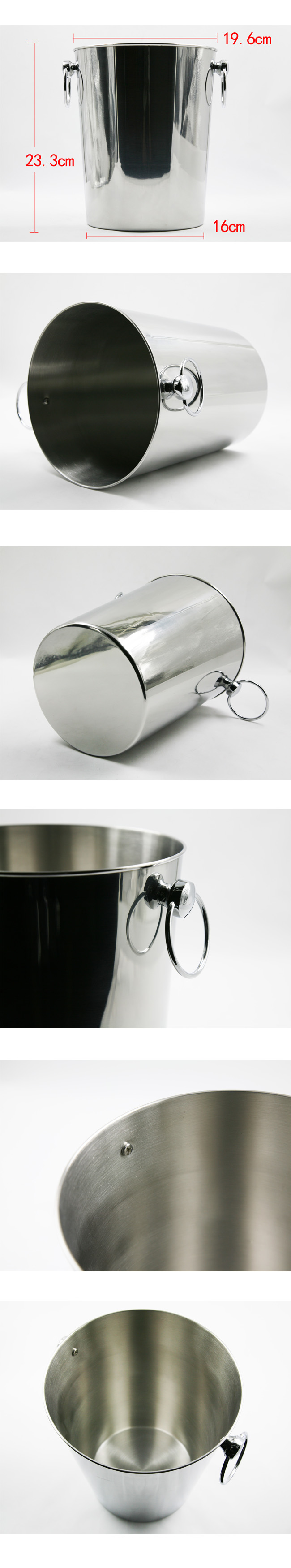 Stainless steel ice bucket