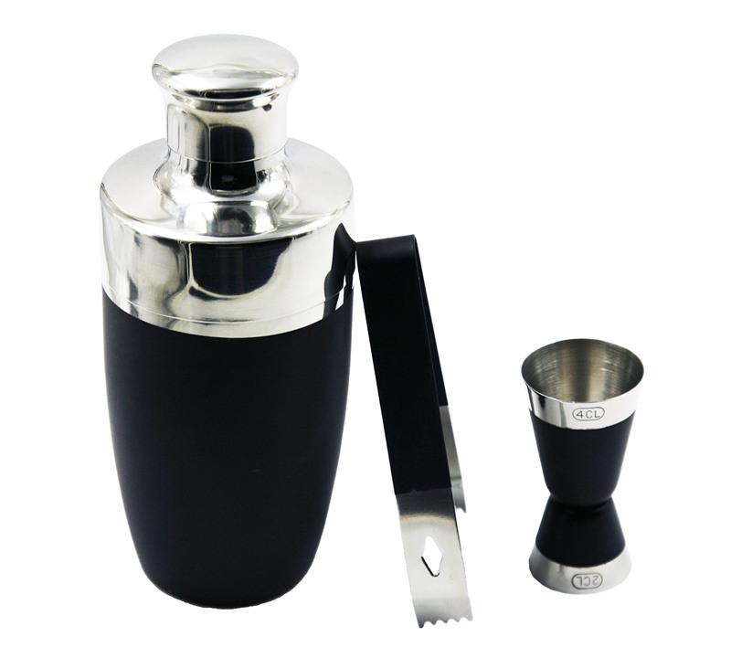 3PC acero inoxidable de tubos de acero inoxidable Coctelera / Hielo Tong / Jigger EB-BS44