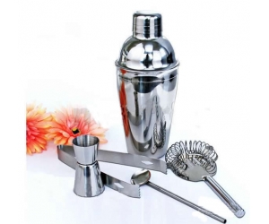 5 Pcs Stainless Steel Bars Set Tools Drink Bartender Kit