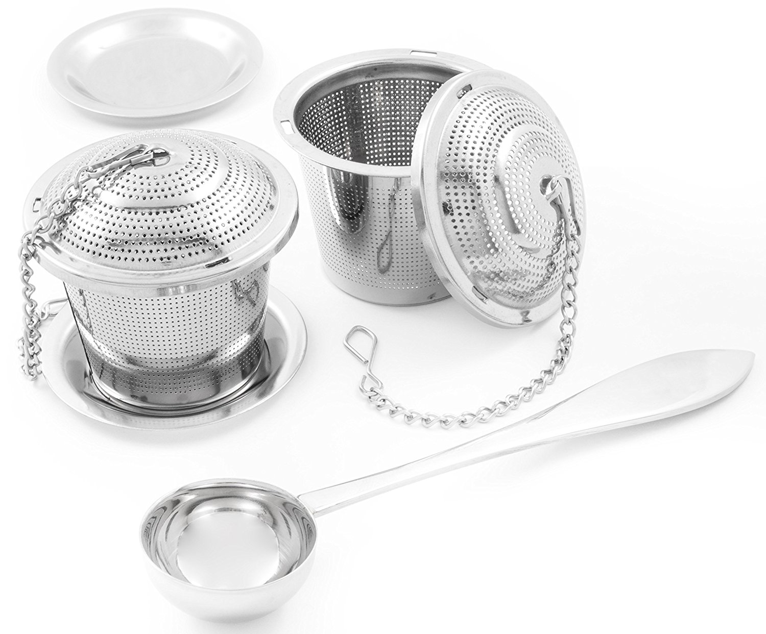 Beautiful Design Stainless Steel Tea Infuser With Tea Scoop and Drip Tray
