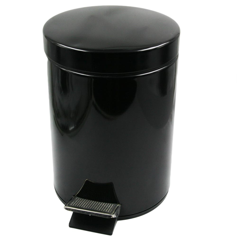 Schwarz Treteimer Edelstahl Mülleimer bin WASTER  EB-P02K