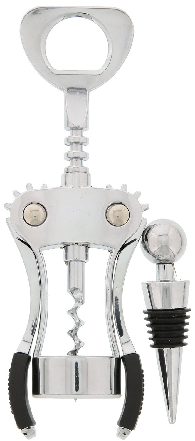 Bottle Opener and Wine Pourer with Wine Stopper Set for bar
