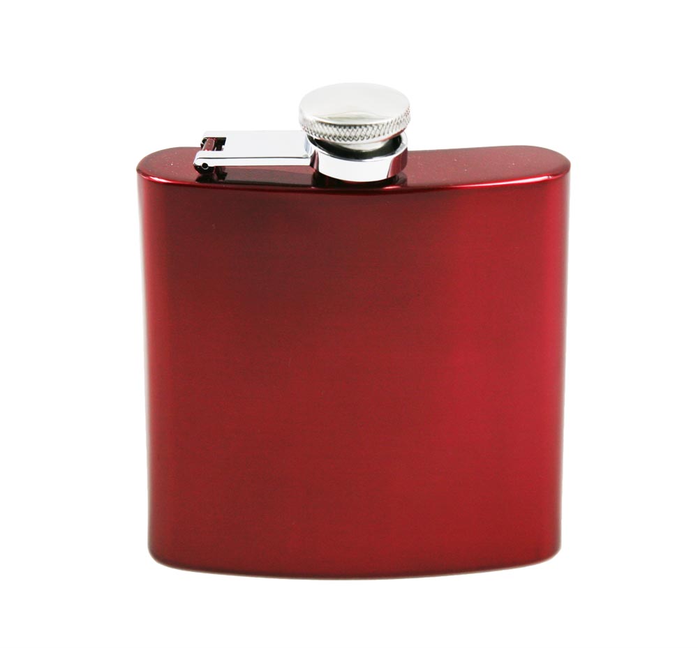 Classic Red Stainless steel 6oz shiny Hip Flask EB-HF005
