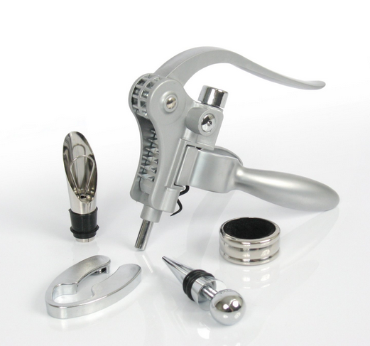 Corkscrew Wine Opener Set In Wood Box stainless steel bar set