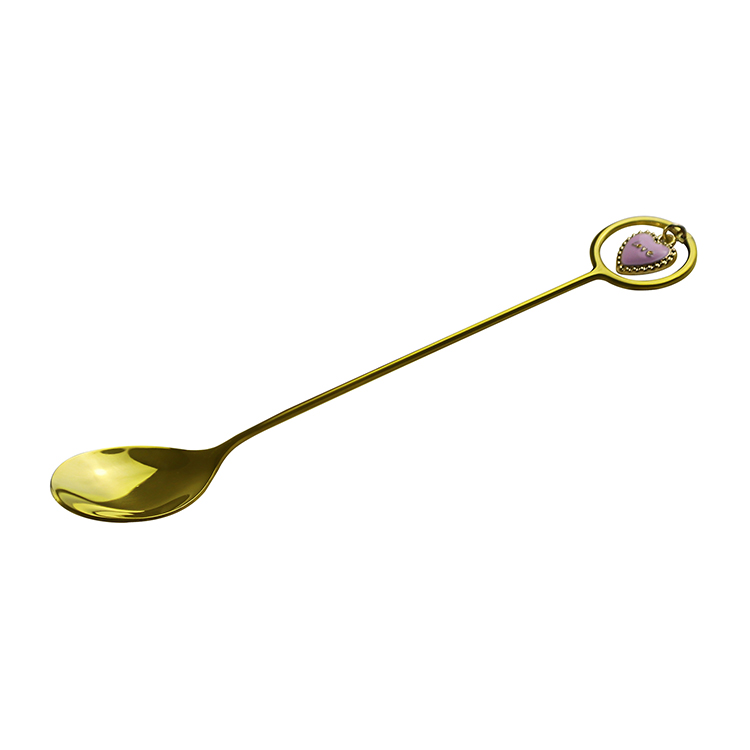Elegant Luxury Gold Heart Shape Stainless Steel Coffee Spoon